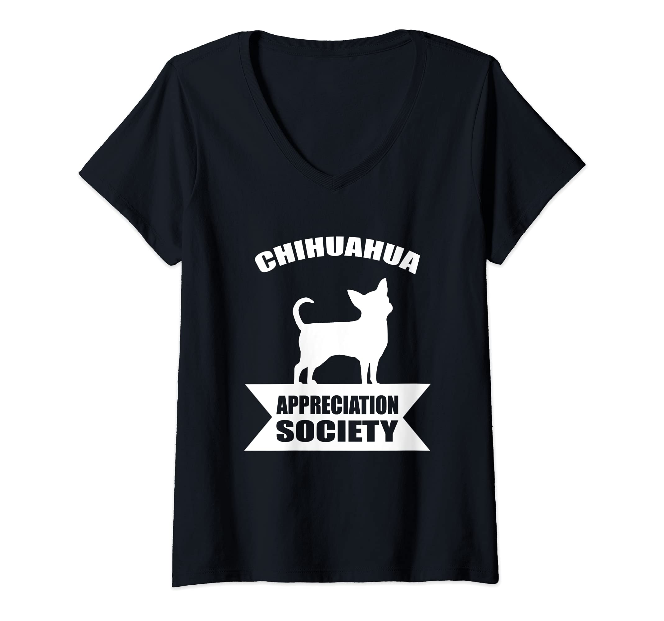 Womens Chihuahua Dog V-Neck T-Shirt