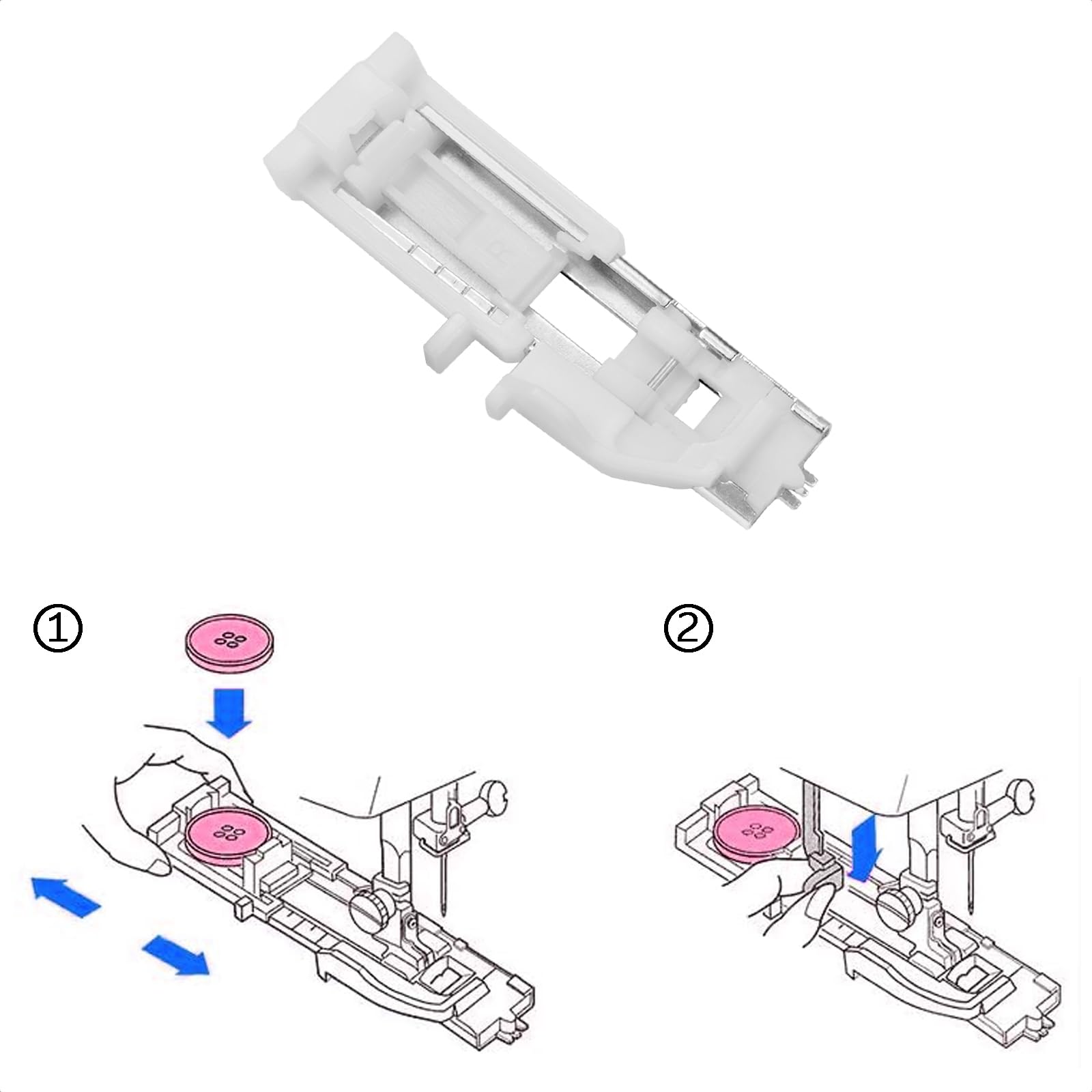 FIKLOTA Buttonhole Presser Foot (R) Auto for Low Shank Snap-On Singer, Brother, Janome, Juki, Babylock, Elna, Kenmore, White, Necchi, Simplicity, New Home, and More Sewing Machines #753801004