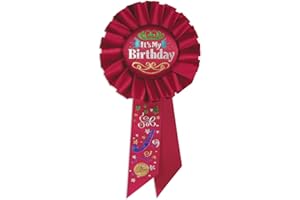 Beistle RS191 It's My Birthday Rosette Party Item, 3-1/4-Inch by 6-1/2-Inch, Red