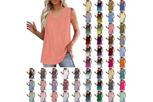 IEPOFG Women Tank Tops 2024 Summer Lightweight Spaghetti Strap Camisole Vest Casual Sleeveless V Neck Baggy Pleated Shirts