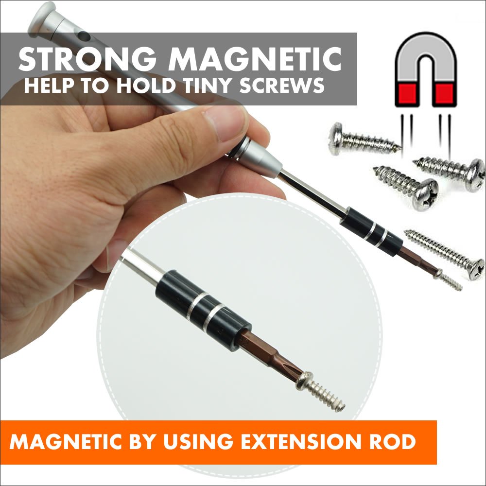 TECKMAN Precision Screwdriver Set, 64 in 1 Small Torx Phillips Pentalobe Tripoint Screwdriver Magnetic Bit Set for iPhone 8,7,Macbook,Xbox,PS3,PS4,Eyeglasses &Watches, Electronics Repair Tool Kit