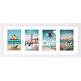 Vittanly 8x20 Collage Picture Frame, Displays 4Pcs 4x6 Pictures with Mat, Picture Frames Collage Wall Decor for Horizontal or Vertical Display, White, 1 Pack