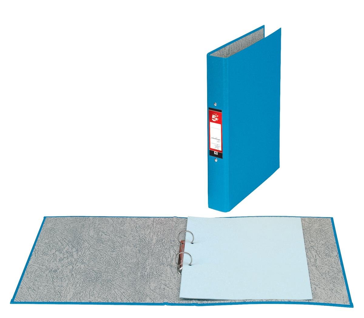 5 Star Office Ring Binders 2 O-Ring Size 25mm A4 Blue [Pack 10]