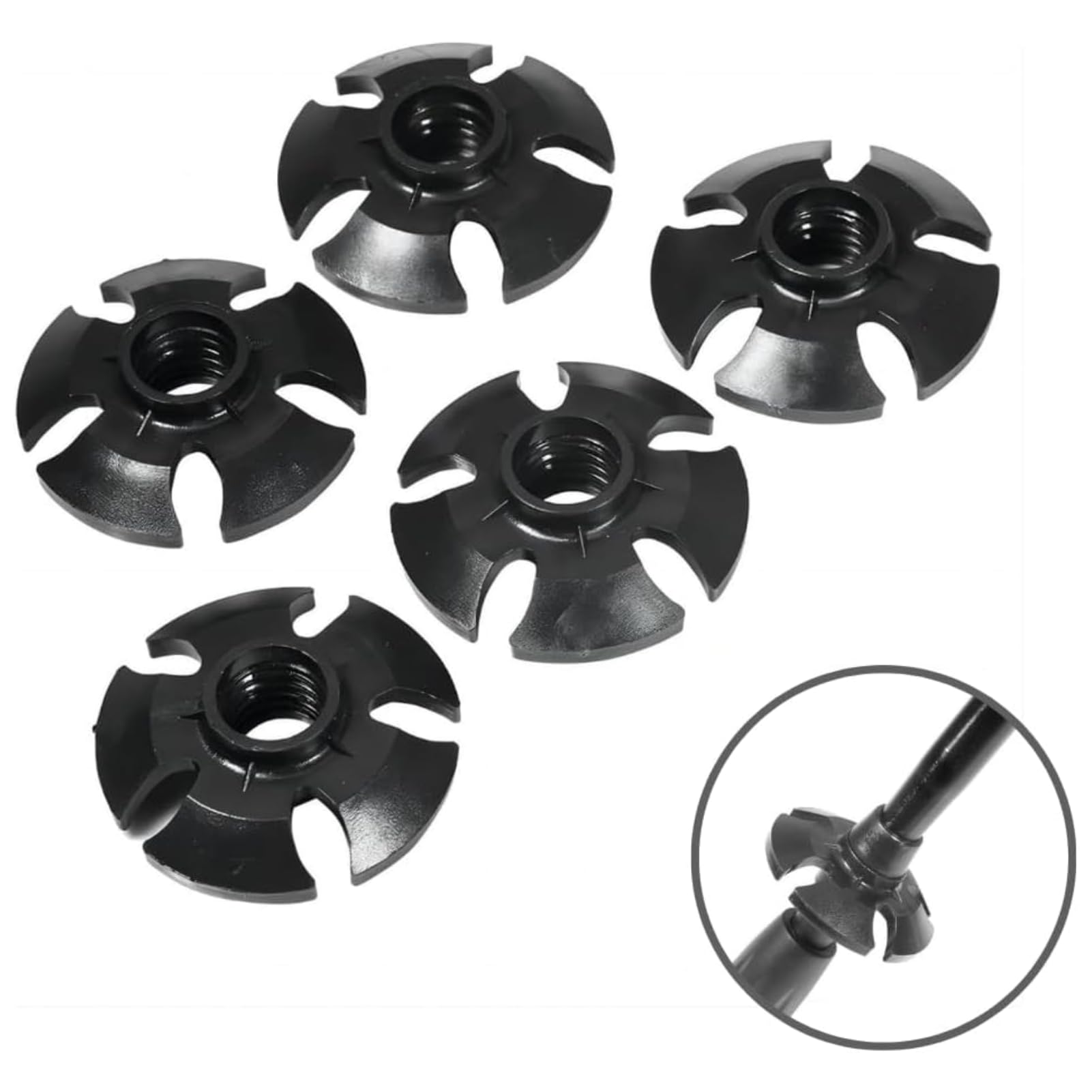 Hiking Stick Accessory, Snow Mud Rubber Drag Trekking Pole Basket Hiking Walking Stick Stick Accessory 5 Pcs