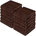 Utopia Towels 12 Pack Premium Wash Cloths Set (12 x 12 Inches) 100% Cotton Ring Spun, Highly Absorbent and Soft Feel Washcloths for Bathroom, Spa, Gym, and Face Towel (Dark Brown)