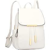 KKXIU Trendy Leather Backpack Purse for Women and Ladies Shoulder Travel Daypacks Bags (A-White)