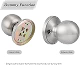 Probrico Brushed Nickel Dummy Door Knobs Round Interior Closet Single Side Half view 2
