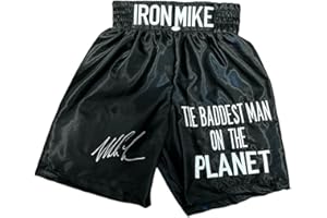 MISTER MANCAVE Mike Tyson Signed Autograph Boxing Trunks Baddest Man On The Planet Limited Edition Embroidered Tristar Authentic Certified