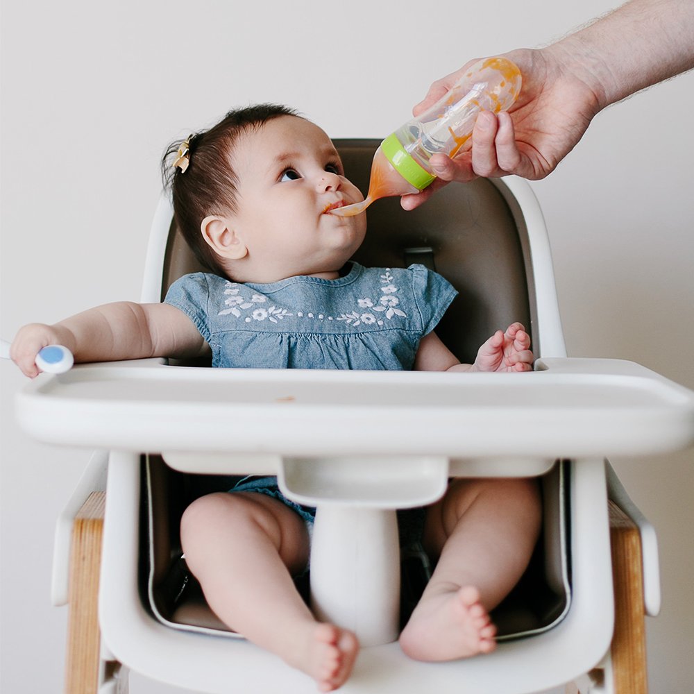 Nuby Muncheez Baby Food Squeeze Feeder With Spoon Transparent