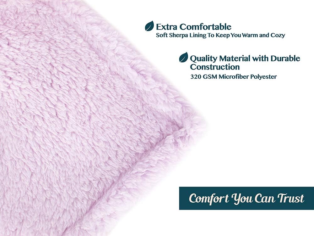 PAVILIA Plush Sherpa Throw Blanket for Couch Sofa | Fluffy Microfiber Fleece Throw | Soft, Fuzzy, Cozy, Shaggy, Lightweight | Solid Lavender Blanket | 50 x 60 Inches: Home & Kitchen