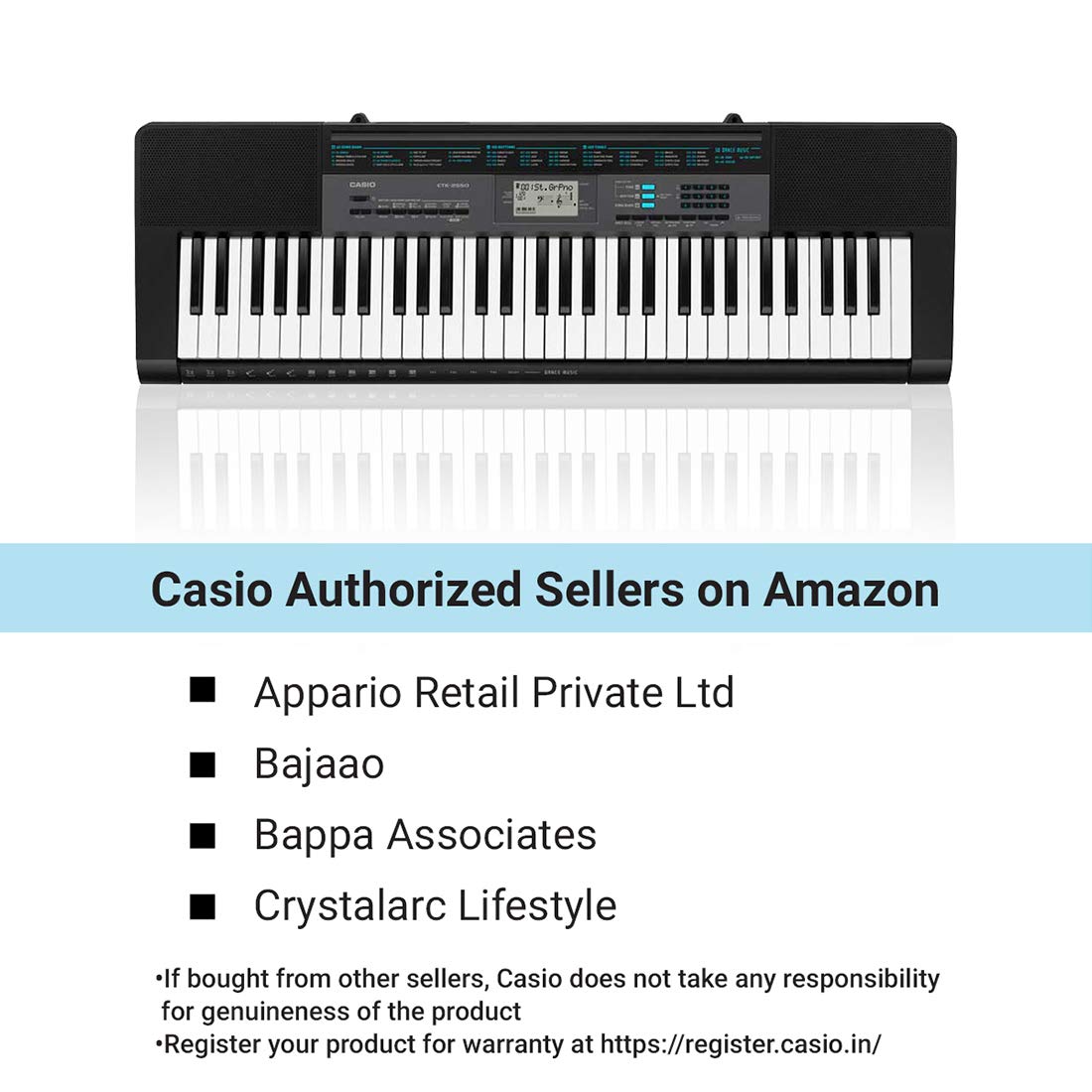 Amazon.com: Casio CTK-2550 61-Key Portable Keyboard with App  Integration/Dance Music Mode: Musical Instruments