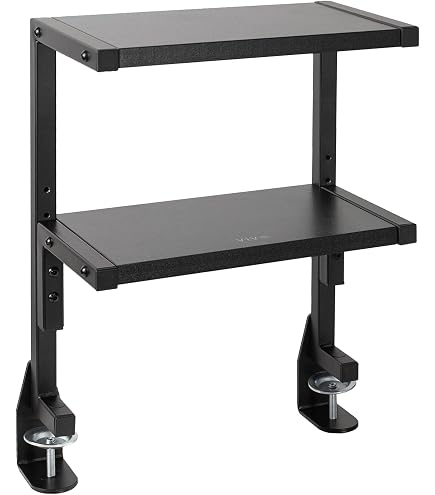 Juyphexlon 2-Shelf Industrial Desk Organizer - 80cm/31.5in Steel & Wood Pegboard Workstation Shelf - View #11