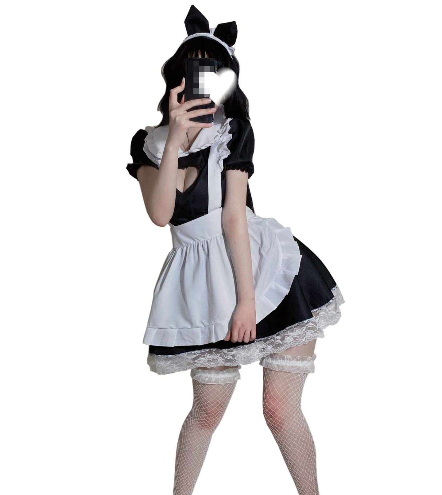 SINROYEE Women's Anime Cosplay French Apron Maid Fancy Dress Costume Sexy maid outfit Pajamas, 7065, One Size
