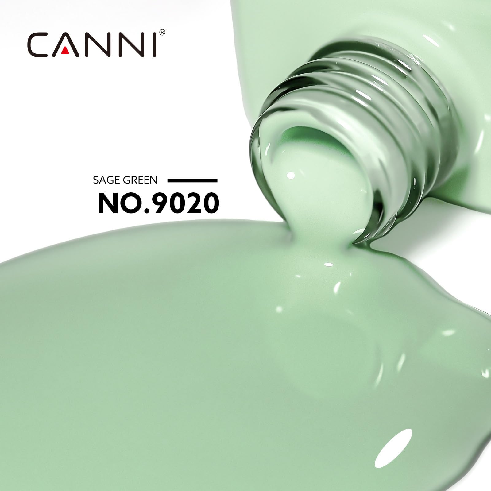 CANNI Light Green Gel Nail Polish, 1Pcs Sage Green Gel Polish Mint Green Color Nail Polish Gel High Gloss Soak Off U V Gel Nail French Nail Manicure Salon DIY - Image 2
