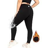 LALAGEN Womens Plus Size Fleece Lined Leggings Water Resistant Thermal Winter Warm High Waisted Workout Pants with Pockets