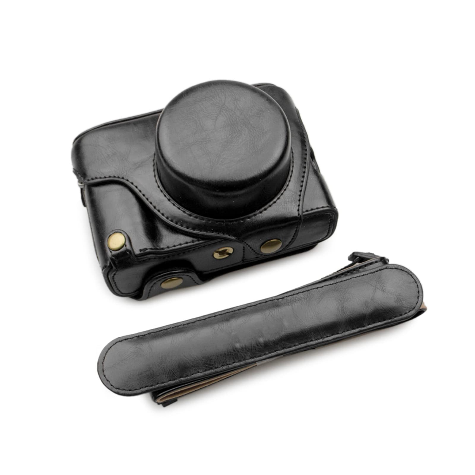 MUZIRI KINOKOO Fuji X100V Case Bag, PU Leather Case for Fujifilm X100V with Shoulder Strap Fuji X100V Protective Case Add Grip to Camera-Black