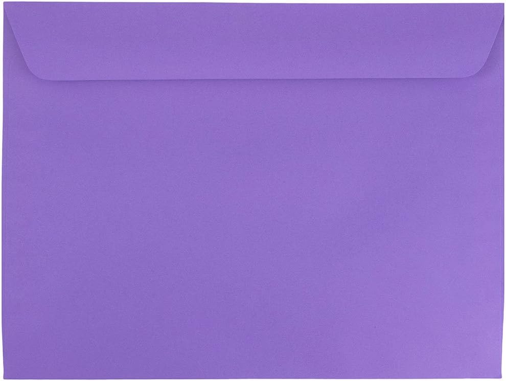 JAM PAPER 9 x 12 Booklet Colored Envelopes - Violet Purple Recycled - 50/Pack : Office Products