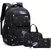 Galaxy-Print School-Bag Backpack for Boys Middle-School Elementary Bookbag