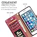 iPhone 7 Plus Case, iPhone 8 Plus Case, Moze iPhone 7 Plus Wallet Case [4 Card Slots ] [Wrist Strap] [Stand Feature] PU Leather Flip Wallet Case Cover for iPhone 7 Plus/iPhone 8 Plus - Wine Red