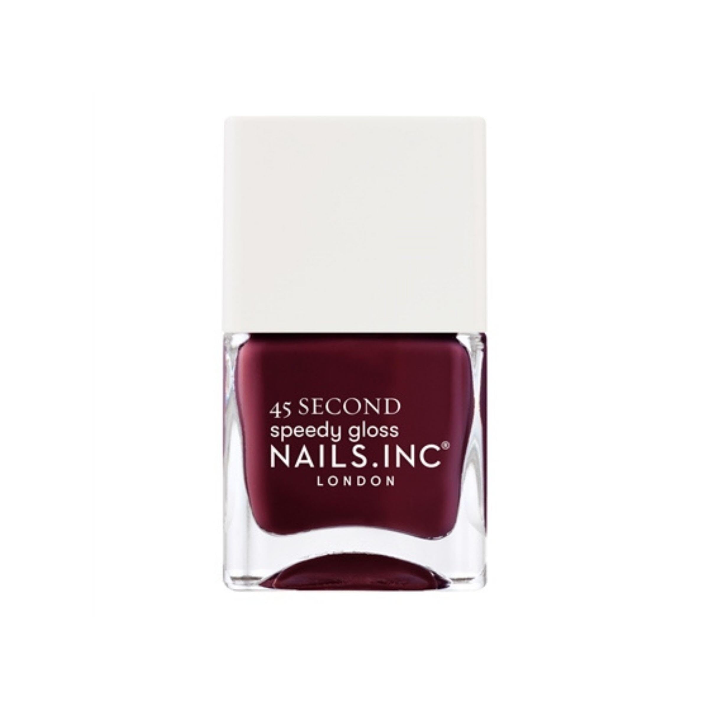 Nails Inc 45 Second Speedy Gloss, Meet Me On Regents Street, Plum, No Chip, Long Lasting, Quick Dry, Air Dry, Professional Manicures & Pedicures, Fingernails & Toenails, Vegan Nail Polish, 14 ML