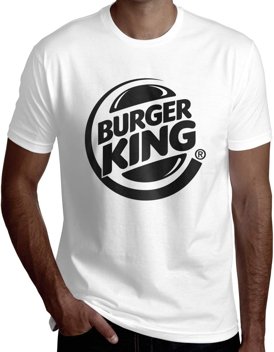 YARU Customized Burger King Logo T-Shirt for Man White Short-Sleeve Tee Top