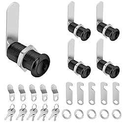 Pertinel 1-3/8" Cabinet Cam Lock Keyed Alike 5PCS