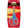 Scotch Kids Scissors, 1 Pair, Blunt, Stainless Steel, Soft Grip, Blue, 5"