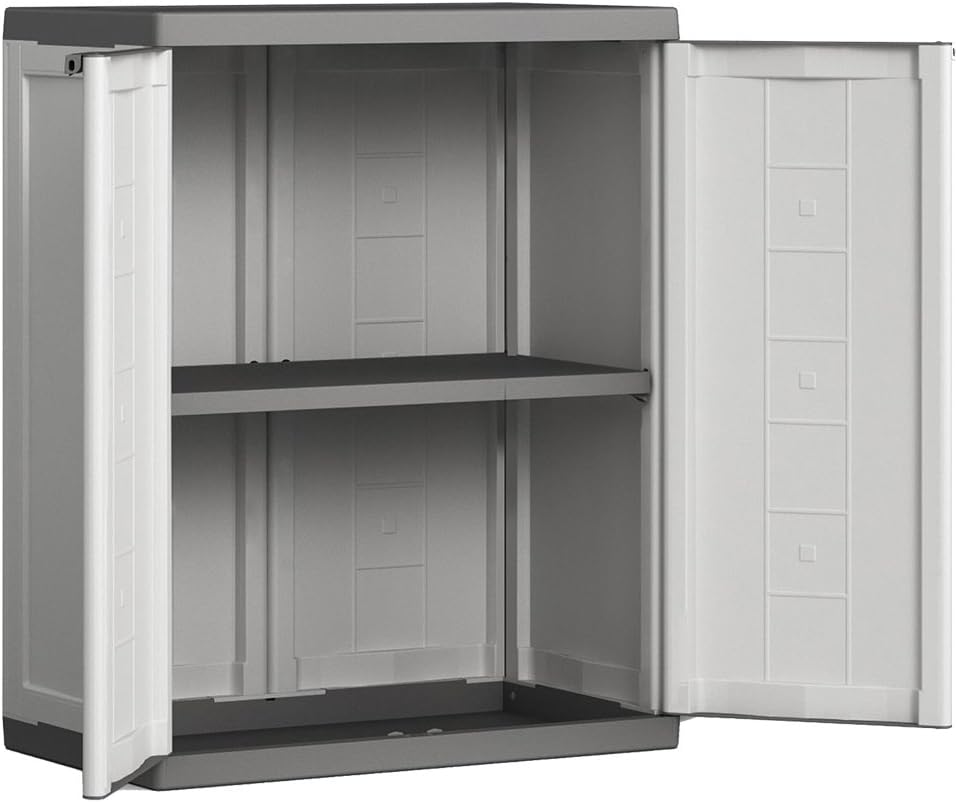 Keter Armoire Basse Jolly Blanc Gris 68 X 39 X 85 Cm Plastique Amazon Fr Cuisine Maison