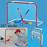 EZGoal Mini Folding Goal with 2 Sticks and 3 Balls, Red/White
