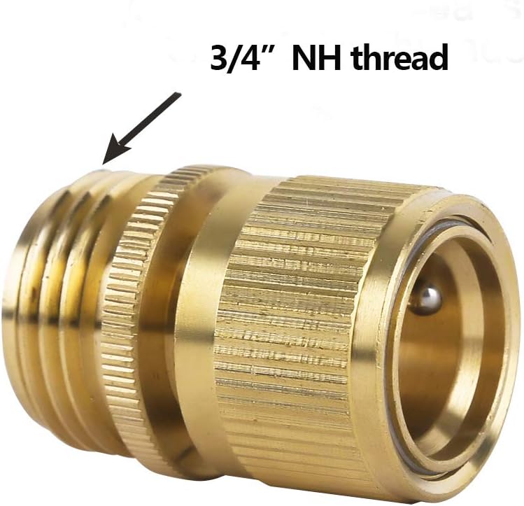 HQMPC Garden Hose Quick Connect Solid Brass Quick Connector Garden Hose Fitting Water Hose Connectors 3/4 inch GHT (2SETS) : Garden & Outdoor