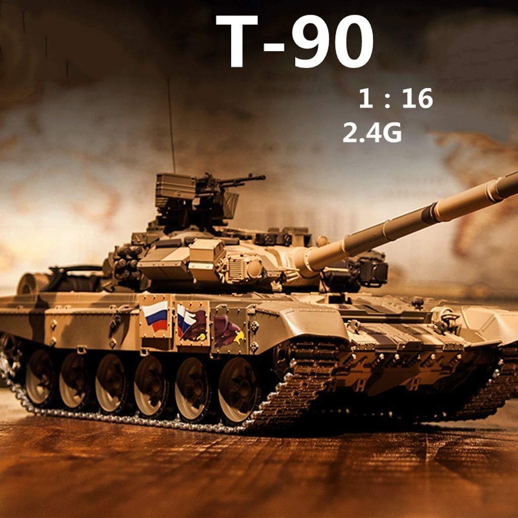 Editey Russia T90 Rotating Rechargeable Remote Control Battle Walker Tank 1:16 Wireless Control Mili