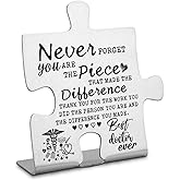 Doctor Appreciation Gifts for Women Men, Going Away Gift Retirement Gift for Doctor Coworker, Never forget you are the Piece that Made the Difference, Thank You Doctor Plaque-DX141