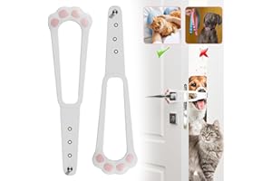WECATION Adjustable Cat Door Holder Latch, Stronger Flex Door Stopper Alternative Installs Fast Flex Latch Strap, 4 Function Holes, One Piece No Measuring Extra Easy