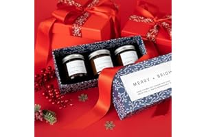 Unboxme Gifts 3-Pack Aromatherapy Scented Candle Gift Set – Hand-Poured Soy Wax Candles with Essential Oils in Reusable Glass Jars – Relaxation & Gift-Ready Candle Set – Merry + Bright Set