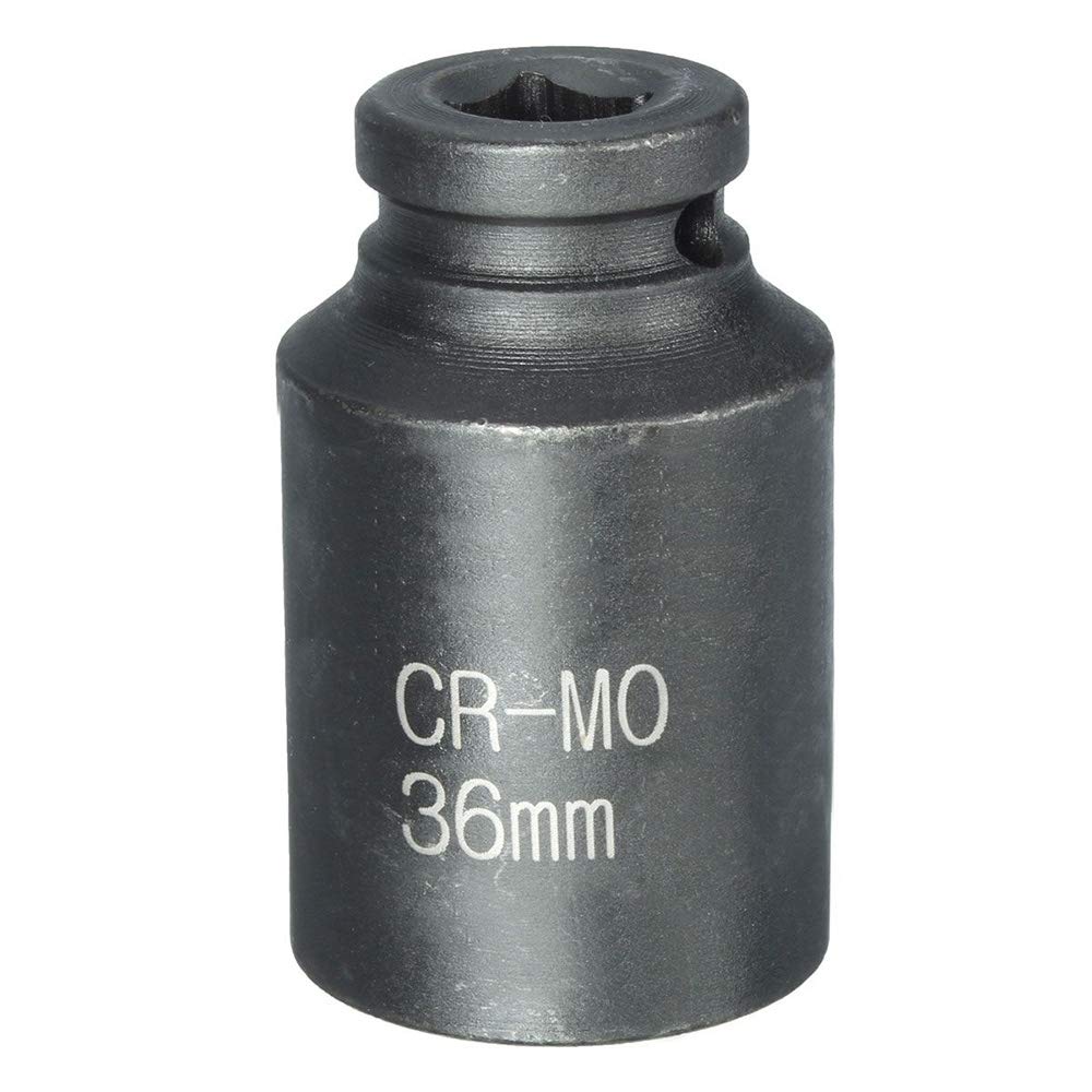 MASO 1/2-Inch Deep Impact Socket,36mm Metric Air Pneumatic Socket 6 point Bi-Hex Hub Nuts