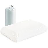 YOUR MOON Memory Foam Travel Size Pillow, Pure Cotton Cover, Small Compressible Camping Pillow for Sleeping, Portable Backpacking Support Pillows for Hiking, Car(Off White)