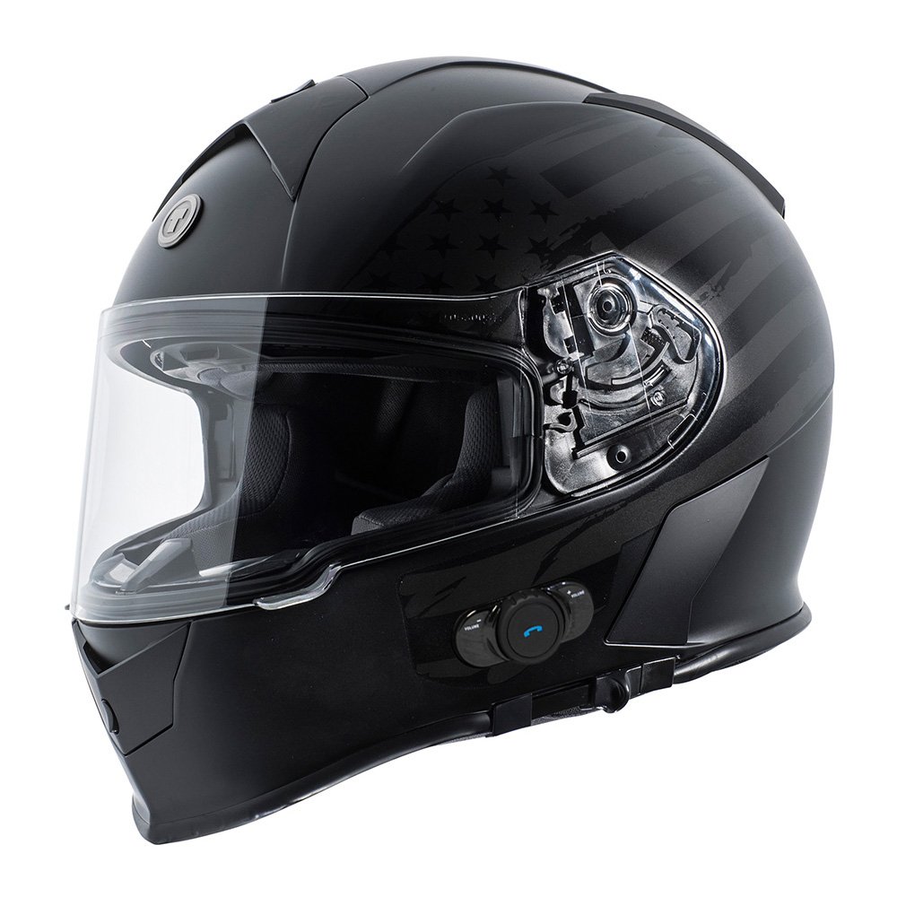 Torc T14B Blinc Loaded Flag Mako Full Face Helmet (Flat Black, XX-Large)
