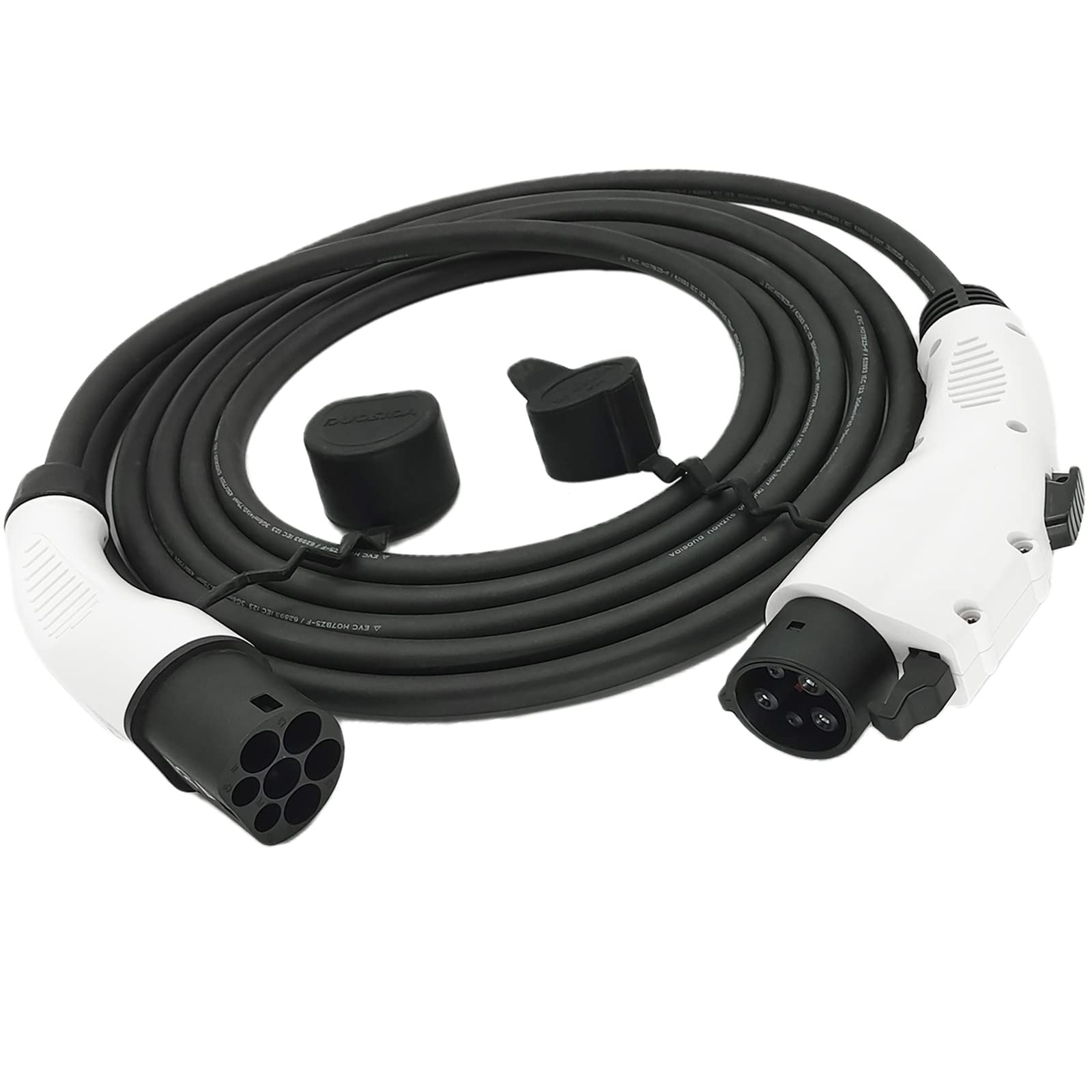 KHONS EV/Electric Vehicle Charging Cable 1 Phase 32Amp Type 1 to Type 2 | 16FT,5Meters| Mode 3 Charging calbe Max Output Power 7.4KW |Carry Bags