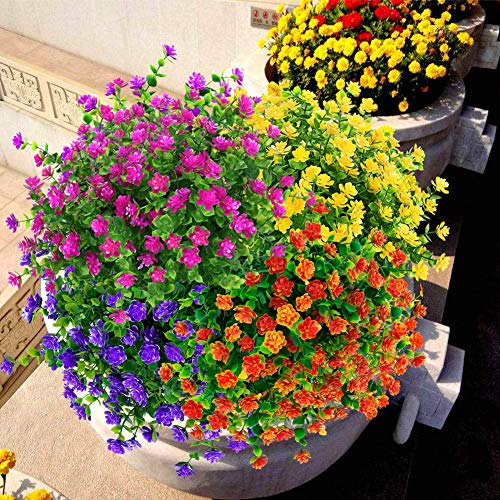 KLEMOO Artificial Flowers Fake Outdoor UV Resistant Boxwood Plants