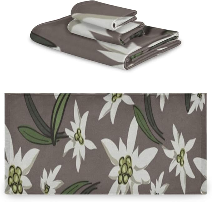 CHQTG Juego Suave de 3 Toallas Elegancia Edelweiss Flores ...