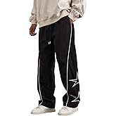 AIFARLD Men's Baggy Sweatpants Y2K Casual Pants Striped Star Lightweight Dance Streetwear Wide Leg with Pocket