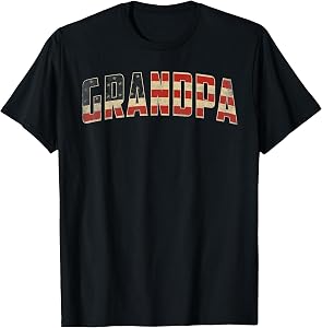 Grandpa Patriotic USA Vintage American Flag T-Shirt