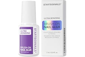 BTArtboxnails XCOATTIPS Brush on Nail Glue - Adhesive Ultra Bonding for Press Ons & Nail Tips, TPO & Hema Free, Super Strong & Easy Application, Quick Air Dry & Long-Lasting Fast Glue, 7ml