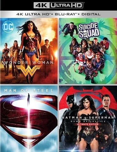 Exclusive DC 4K Collection: Wonder Woman, Suicide Squad, Man of Steel, Batman vs. Superman: Dawn of Justice 4K Ultra HD (4K Blu-ray+Blu-ray+Digital)