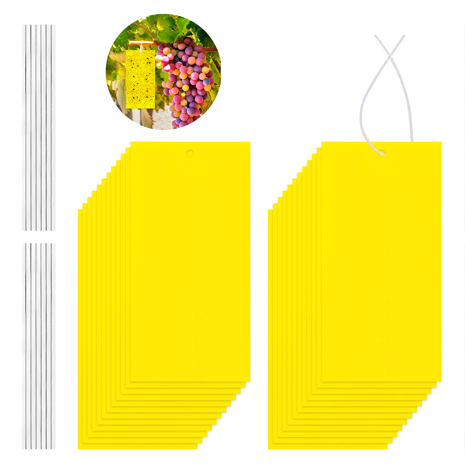 DONQL 25Pcs Fly Control Stickers, Yellow Sticky Traps Stickers for Flies, 3.9Inchx7.8Inch Dual-sided Insect Fly Paper Stickers for Mosquito, Fruit Flies, Indoor Outdoor Garden Plant Protection