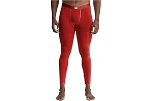 Miutii Mens Bulge Pouch Compression Pants Athletic Johns Legging Tights Thermal Baselayer Trousers