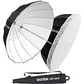 Godox 41.3" / 105cm Parabolic Deep Reflective Umbrella White Inner | Studio Soft Light Umbrella with Withe Diffuser Cover for Photography Video Studio Shooting