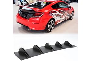 DREAMIZER 31" Universal ABS Black Rear Bumper Lip Diffuser Car Rear Bumper Chassis Black Spoiler Shark Fin Wing Fit Most Vehicle