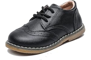 Chiximaxu Boys School Uniform Dress Shoes Casual Oxford Flats Toddler Girl Dress Shoes