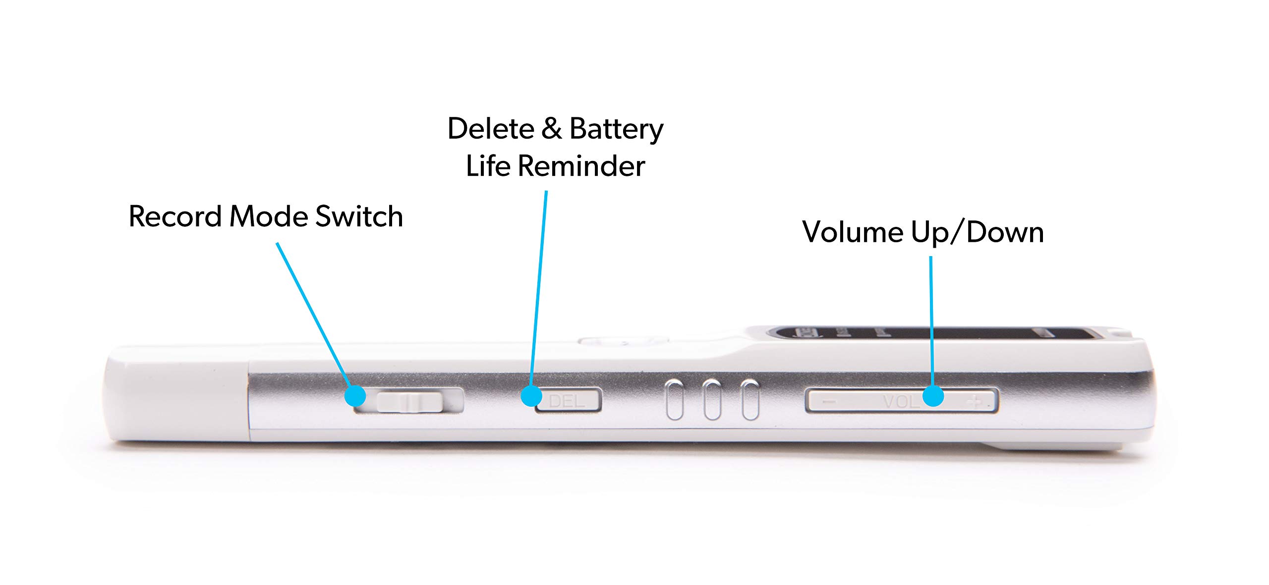Bluetooth Cell Phone Recording Device with Built-in 8GB Flash Drive & 20-Hour Battery